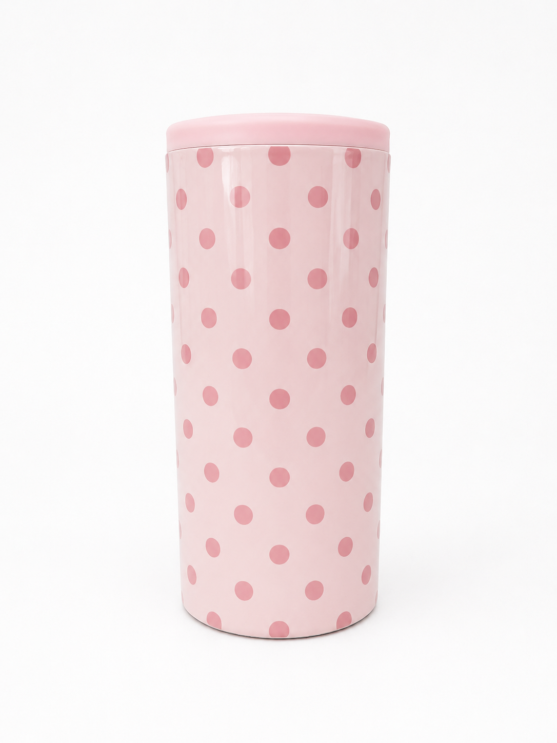 Pink Polka Dot Hard Cooling Can