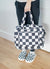 Puffer Duffel Bag in Black & White Checkerboard