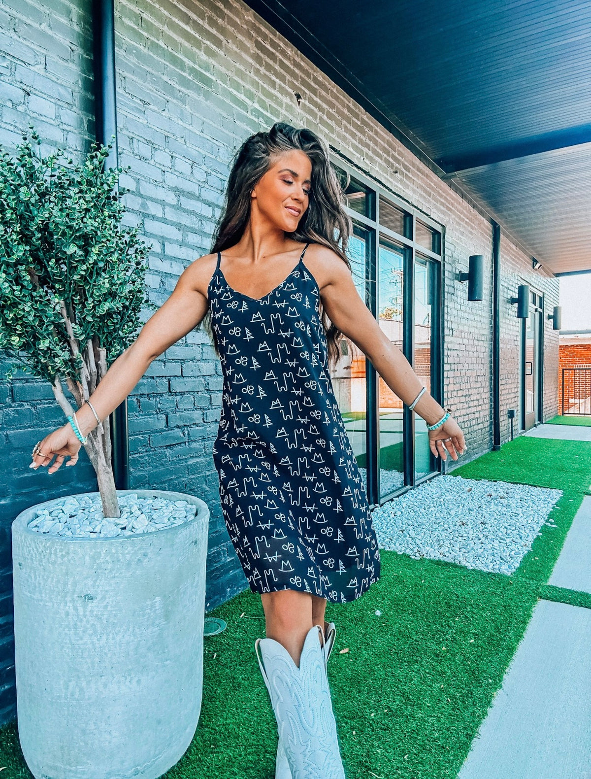 Black Brand Tank Dress