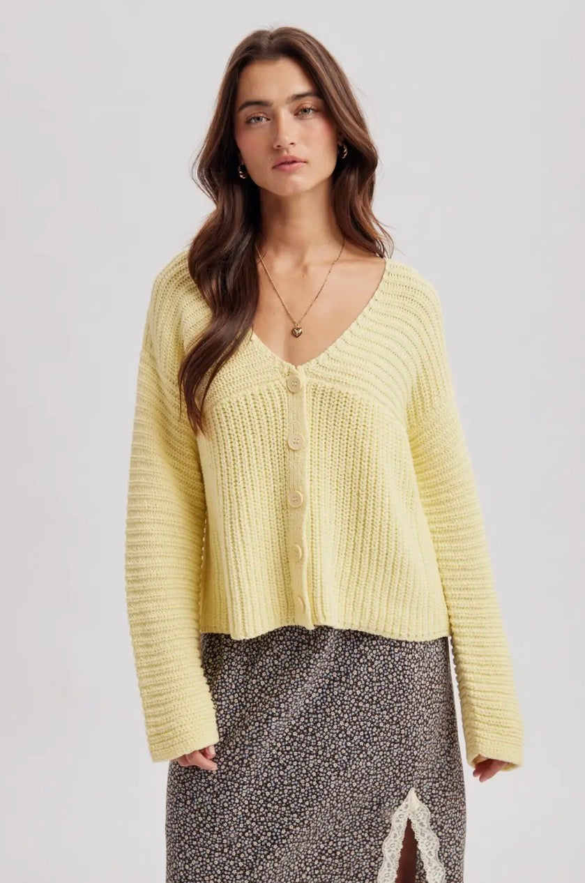 Daisy Button Front Sweater Cardigan