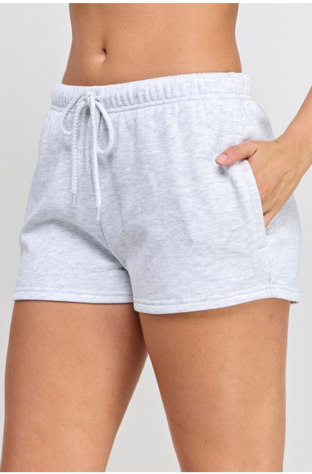 Grey Basic Fleece Shorts
