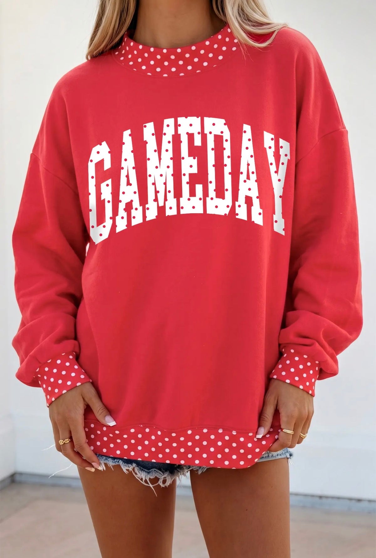 Game Day Red Mock Neck