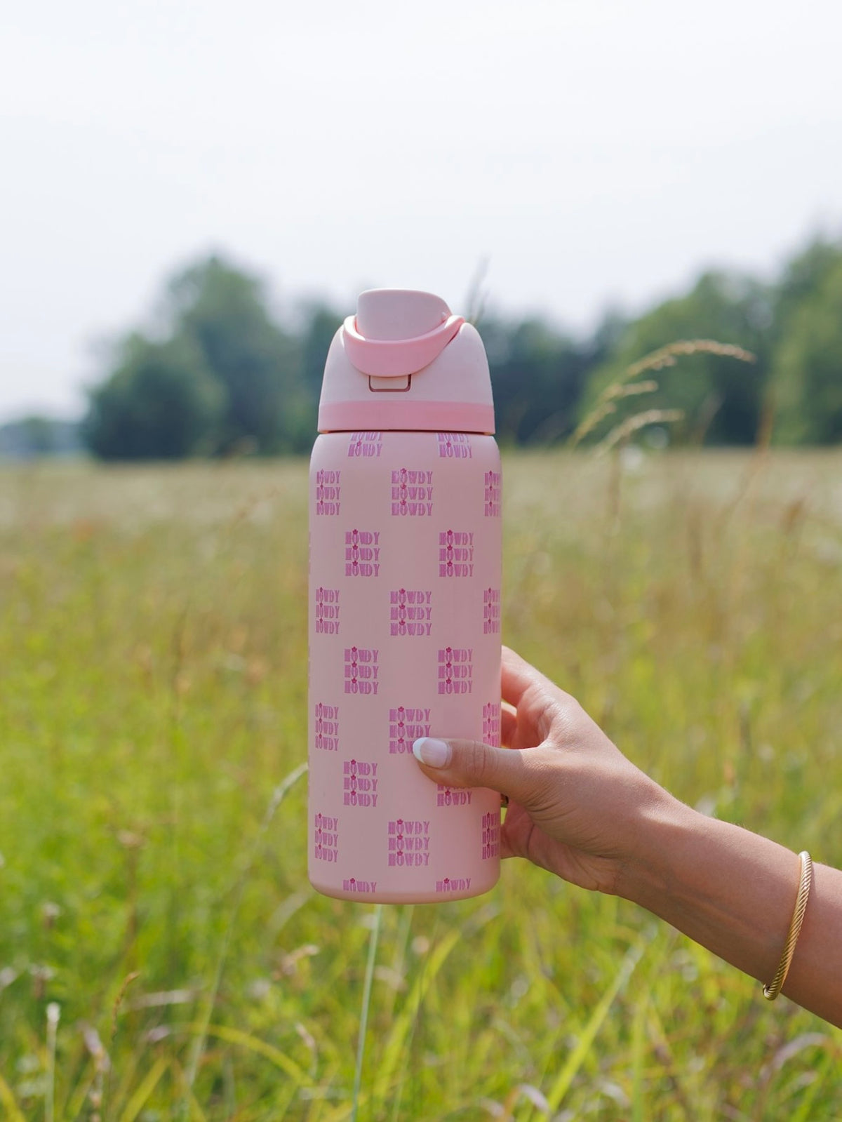Pink Howdy Stainless Steel Water Bottle