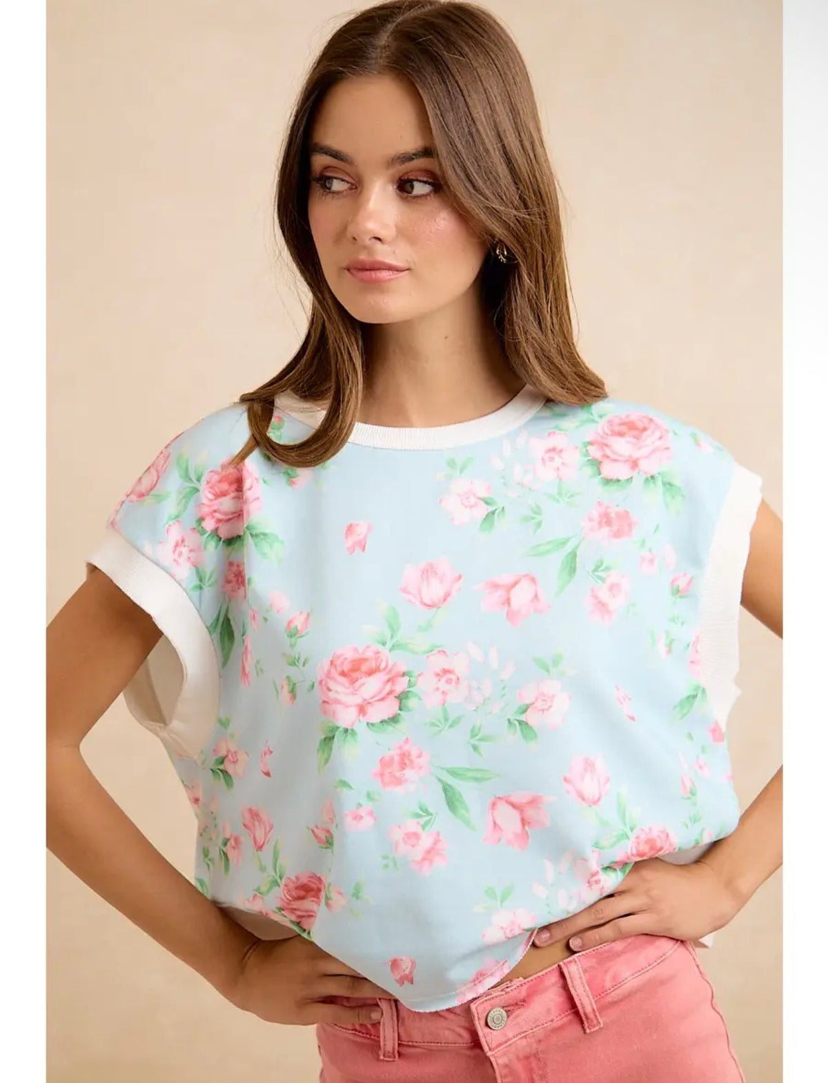 Floral Cross Back Tee