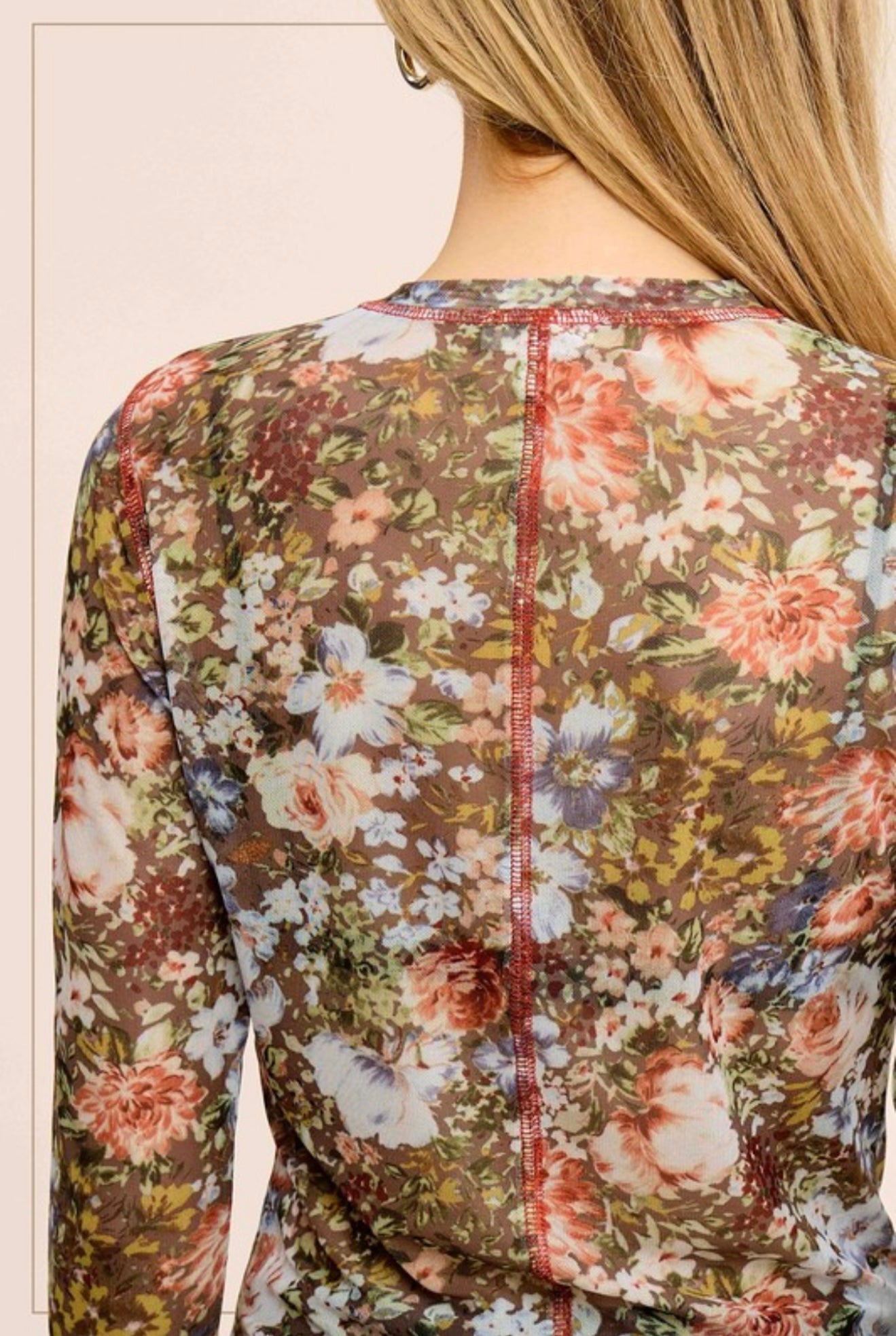 Floral Sheer Mesh Layering Top