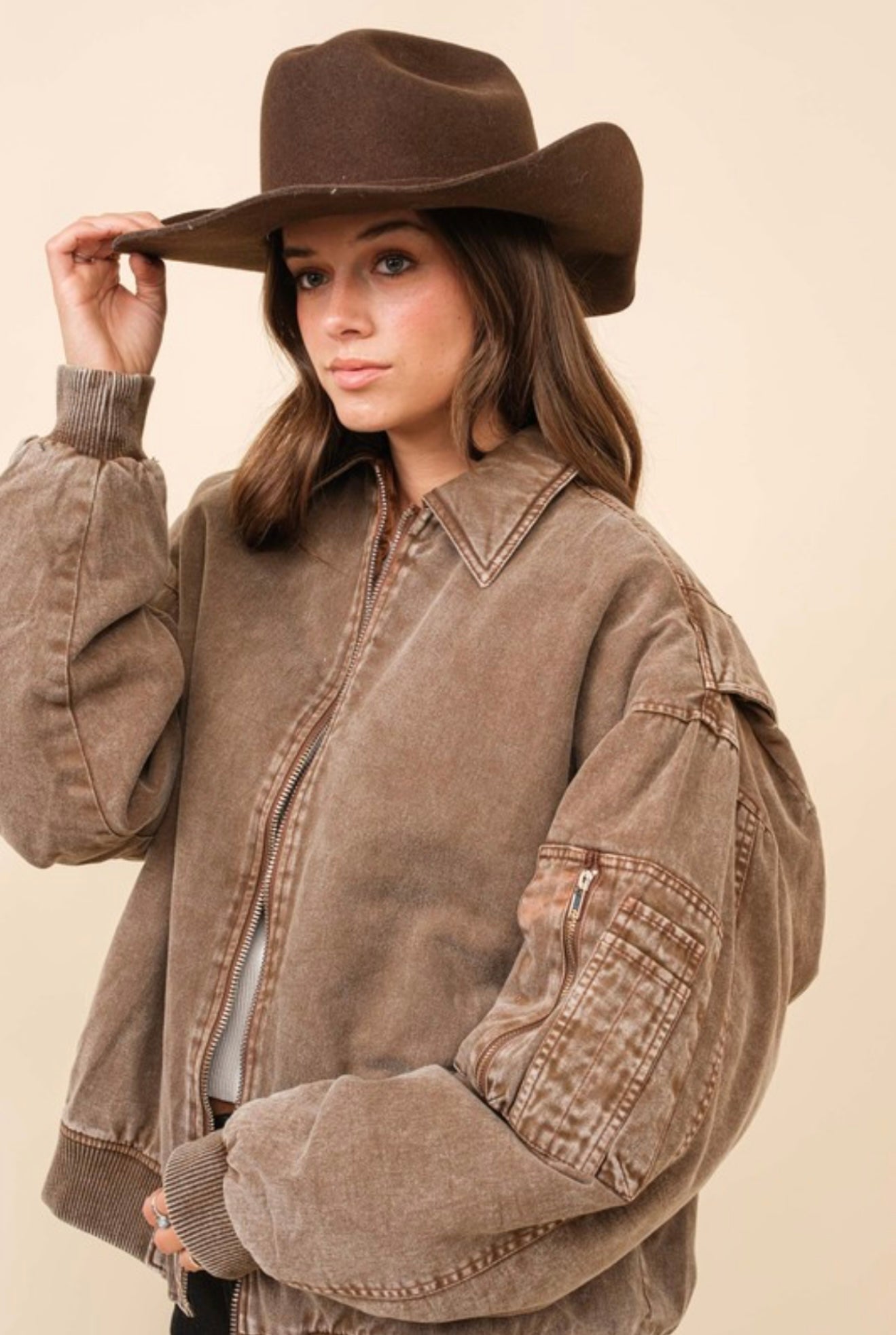 Vintage Inspired Oversized Bomber Jacket