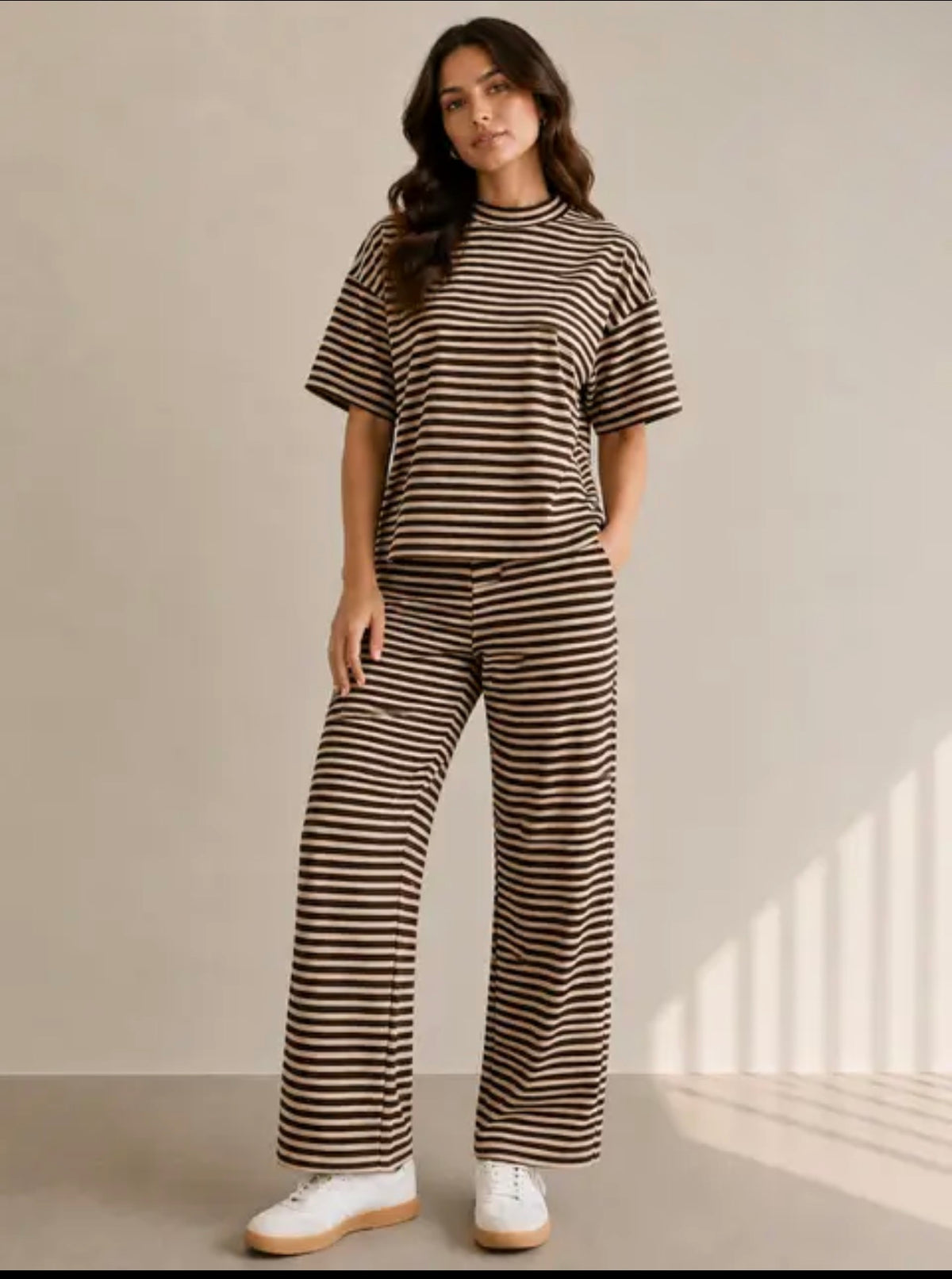 Mocha Striped Lounge Pants