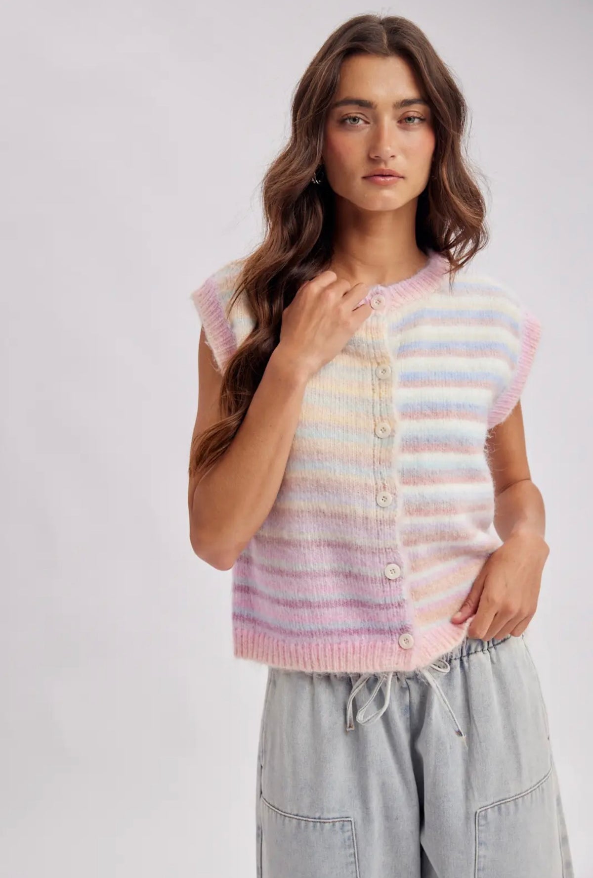Rainbow Stripe Sweater Vest