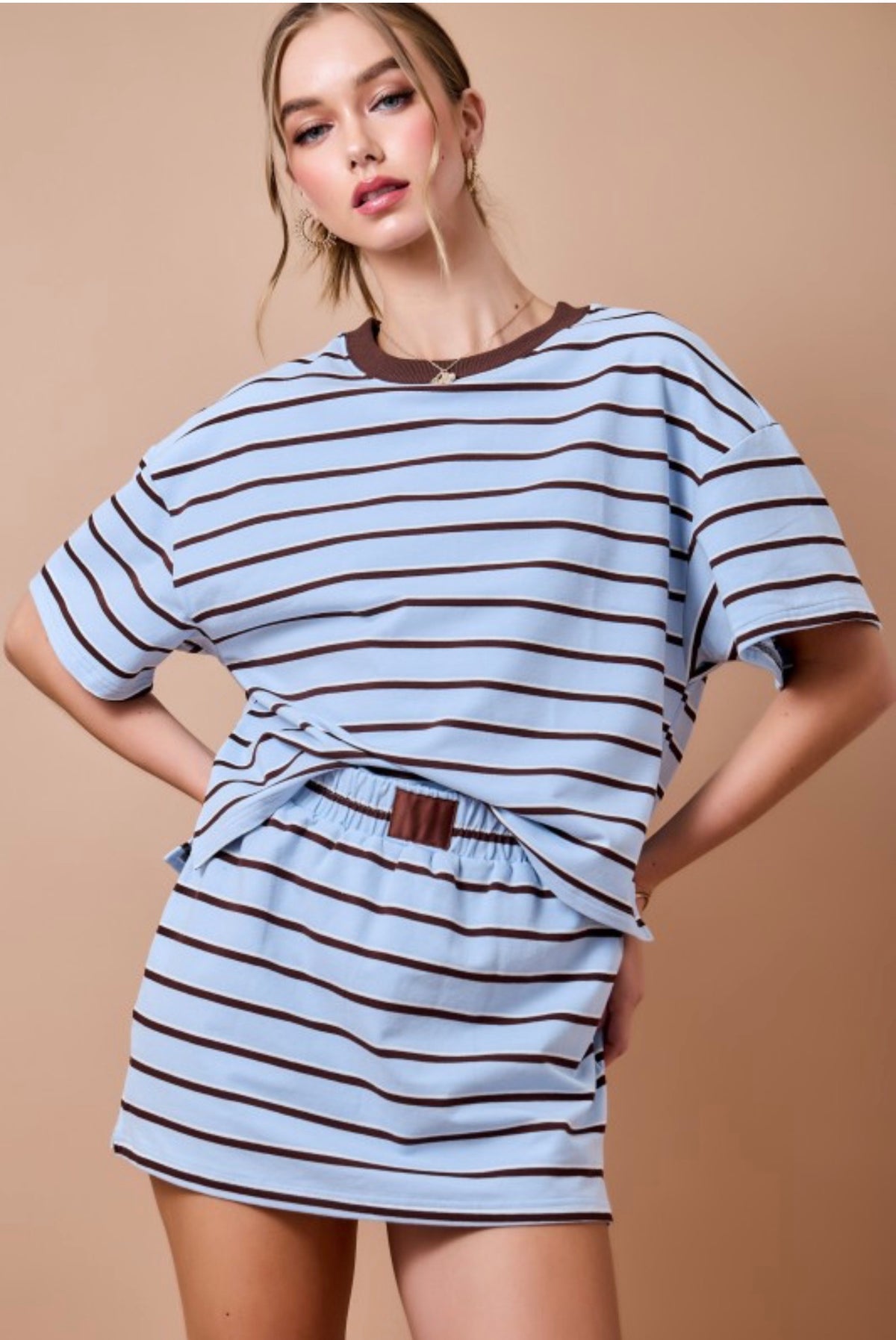 Orange/Pink Striped Boxy Top