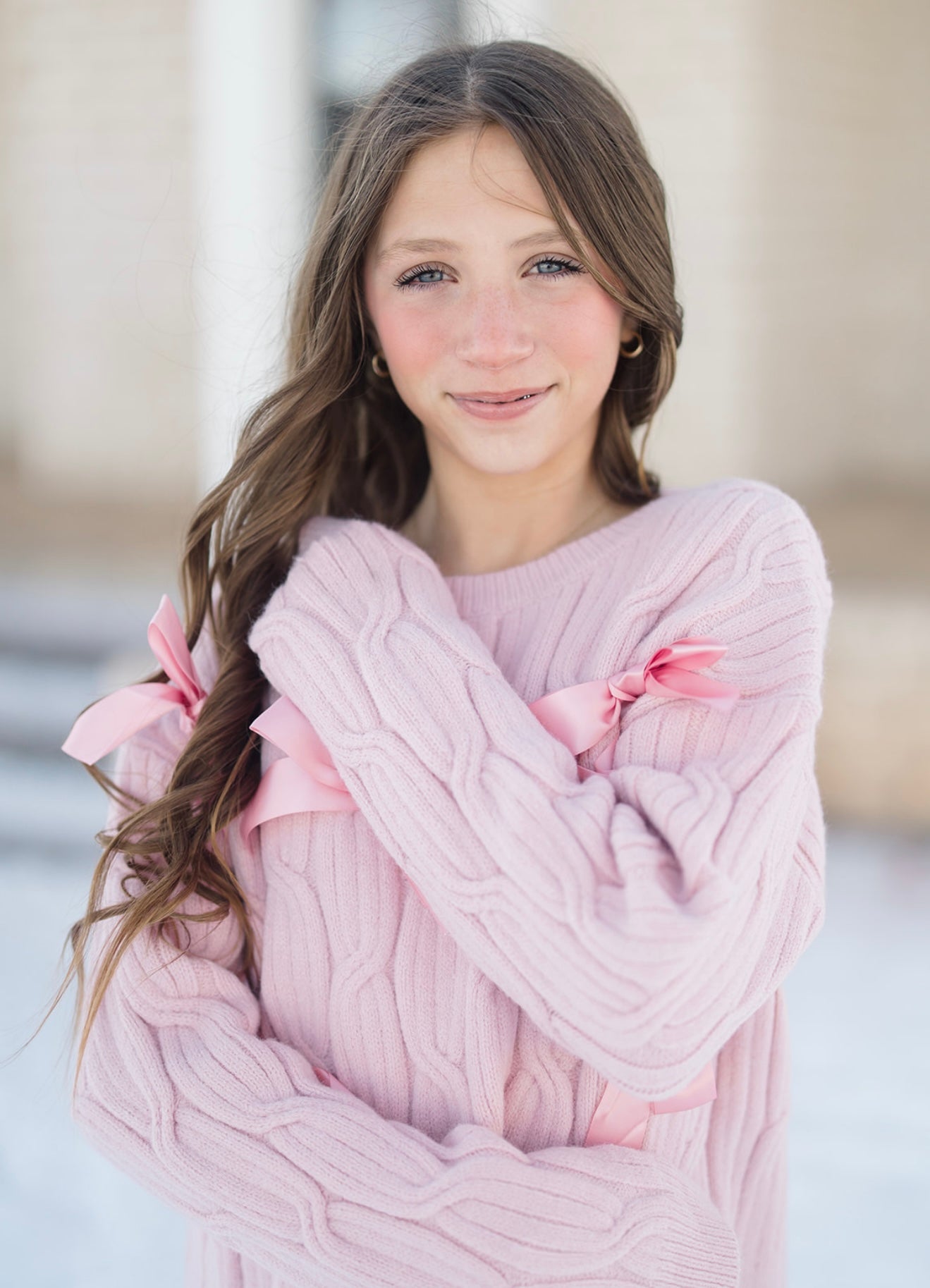 Blush Pink Bow Sweater