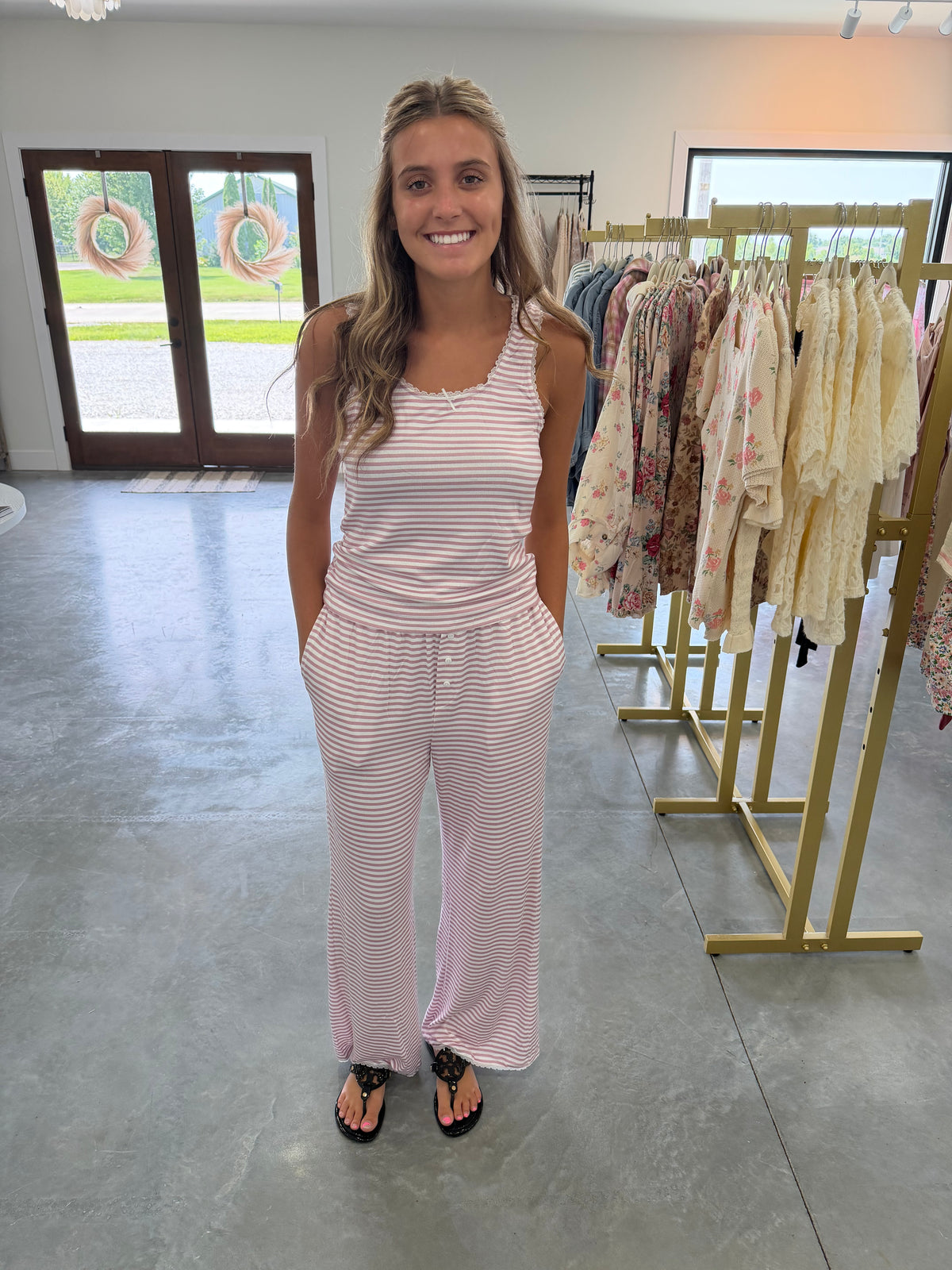 Pink stripe tank