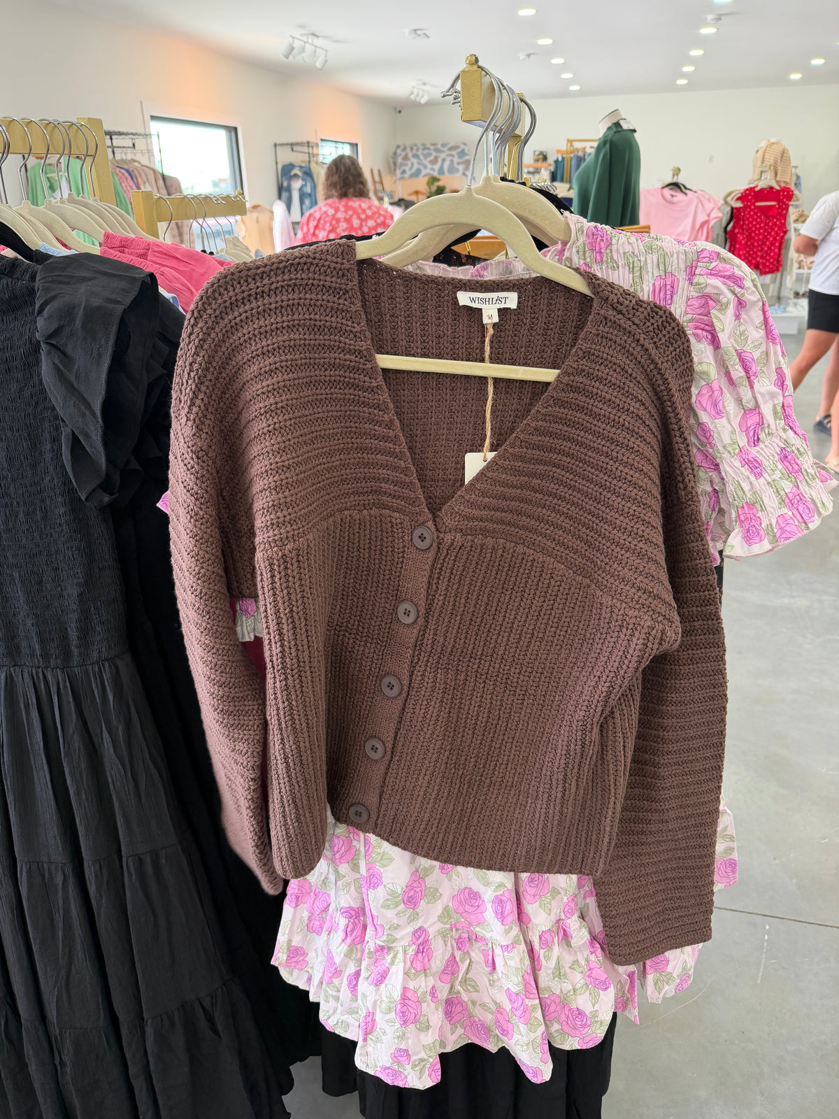 Mocha Button Sweater