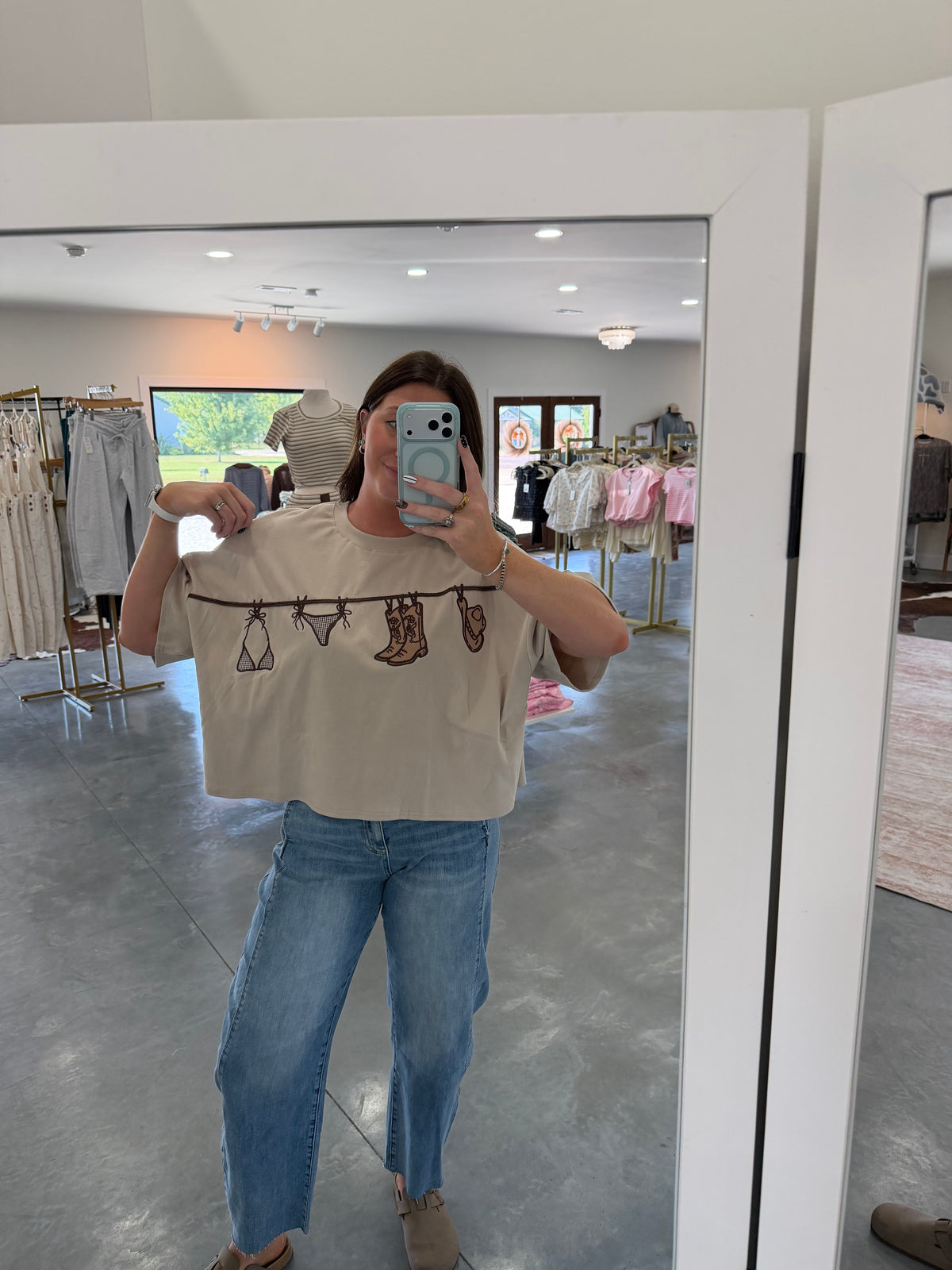 Cowboy Boxy Cropped Tee