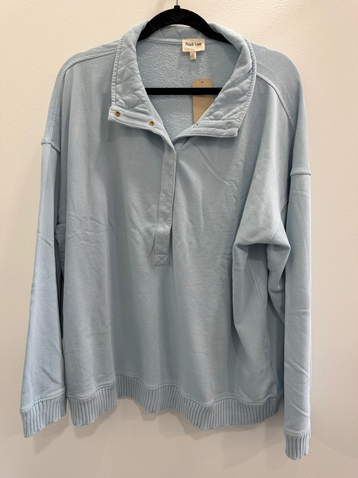 Blue Half Button Pullover