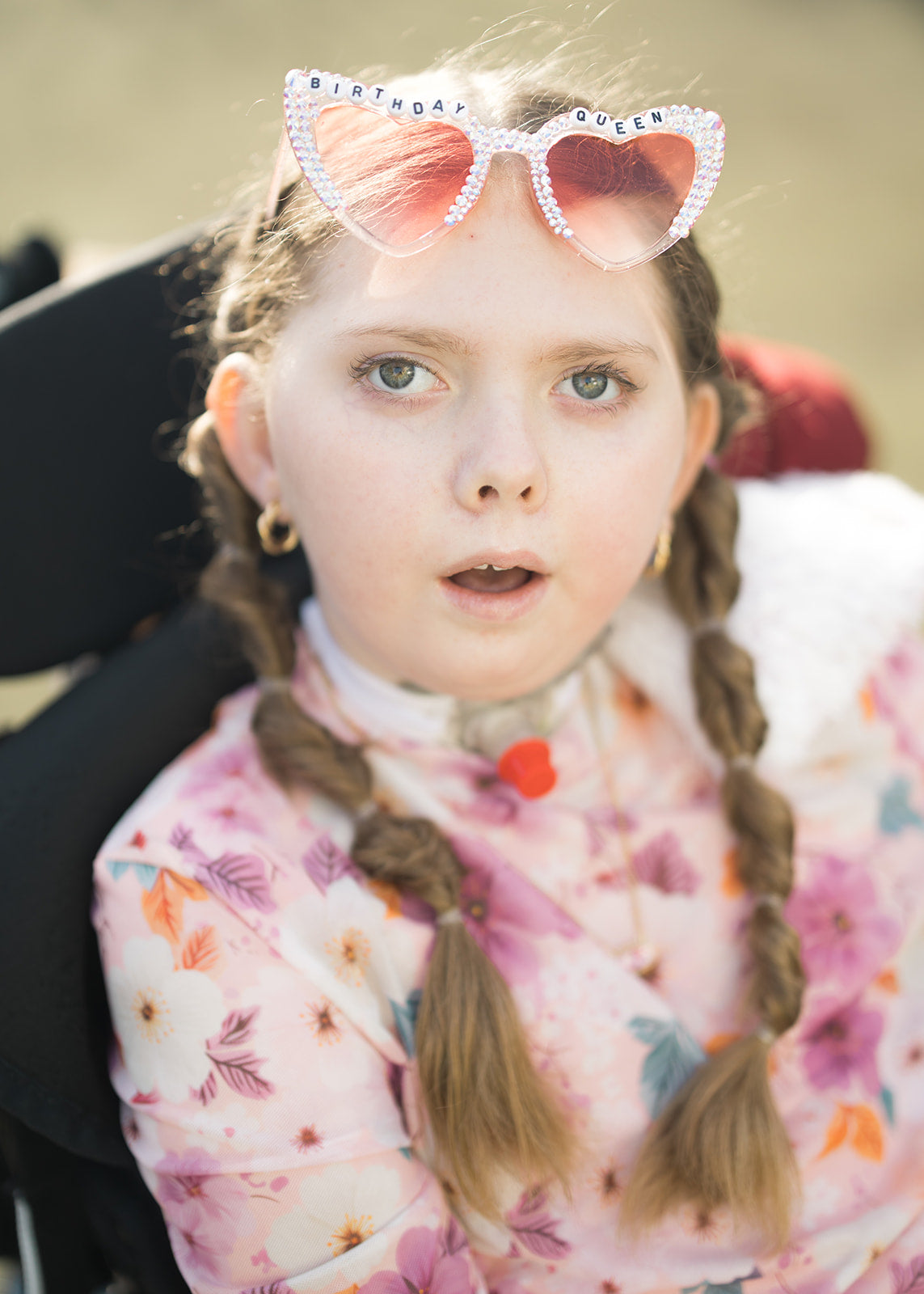 Kids Scarlett Floral Mesh Top