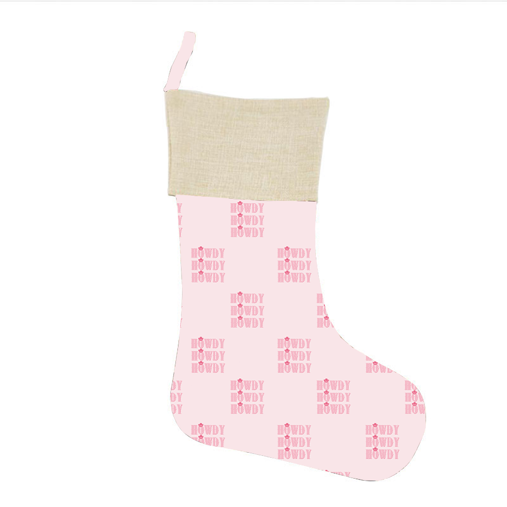 Pink Howdy Christmas Stocking