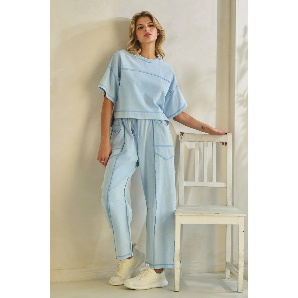 Cropped Easy bottoms: LT Blue