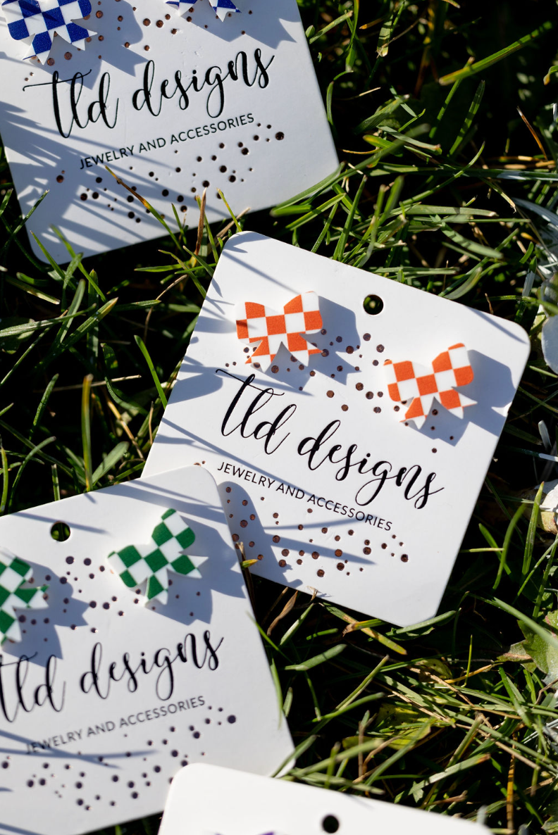 Game Day Checkered bows: Red