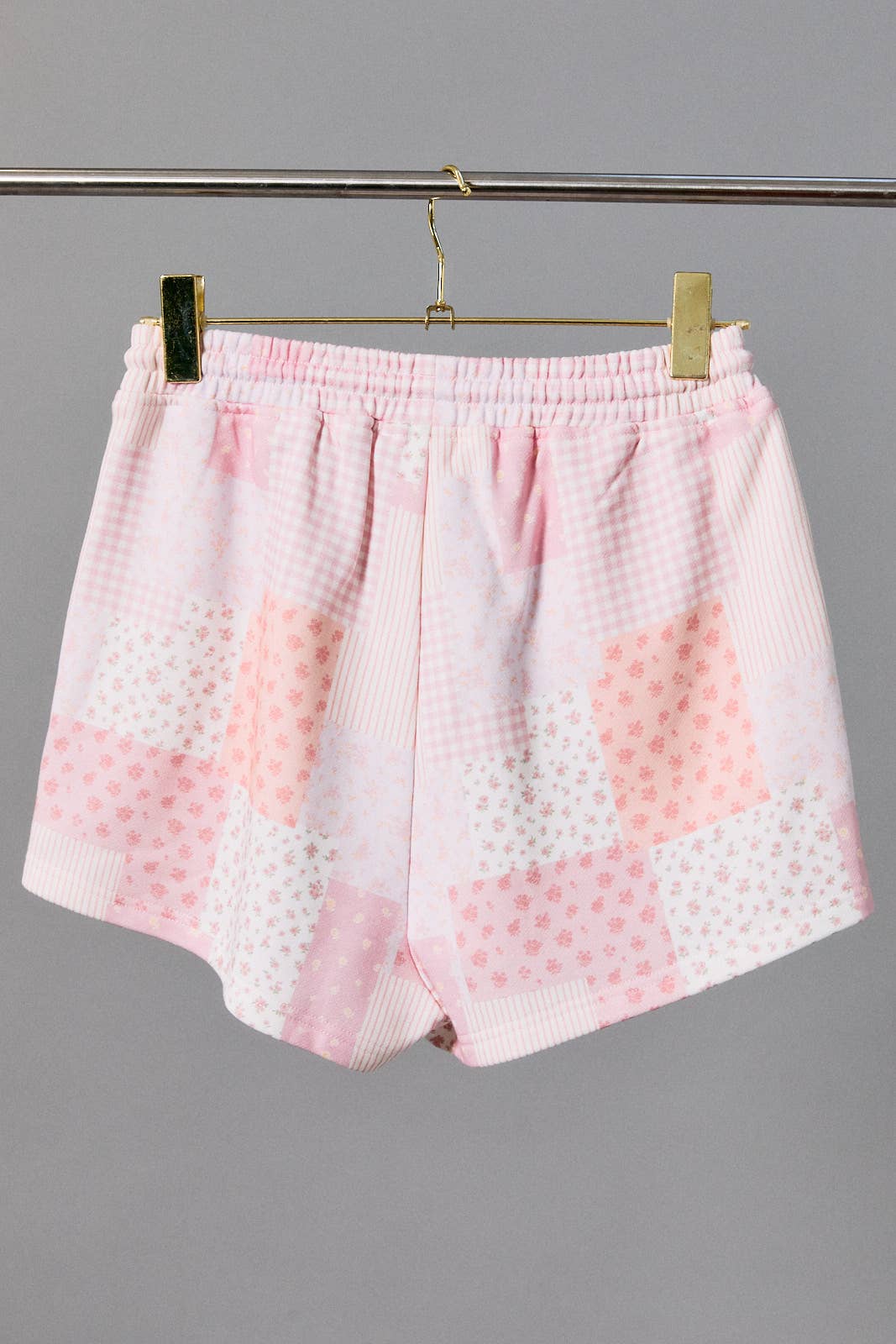 PATCH WORK PRINTED SWEATSHORTS: SAGE-MULTI / L