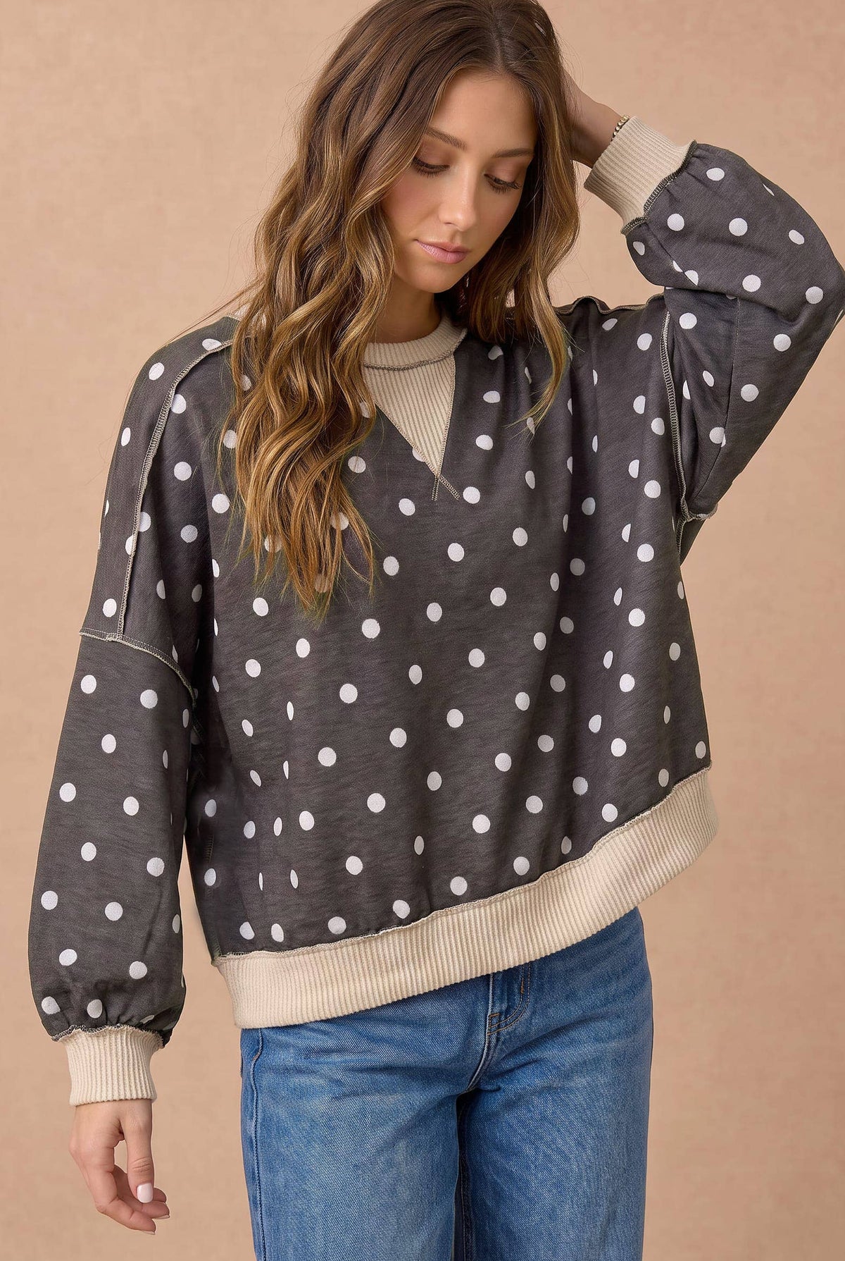 Oversized Polka Dot Pullover