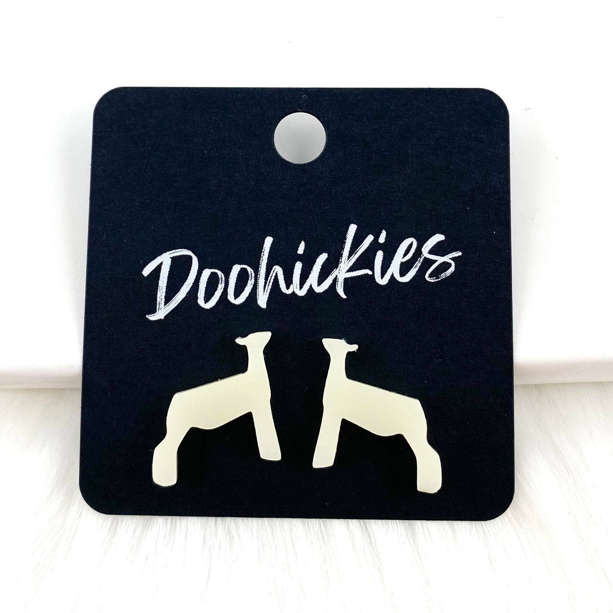 Show Animal Studs - Western Earrings: Black Glitter Cows