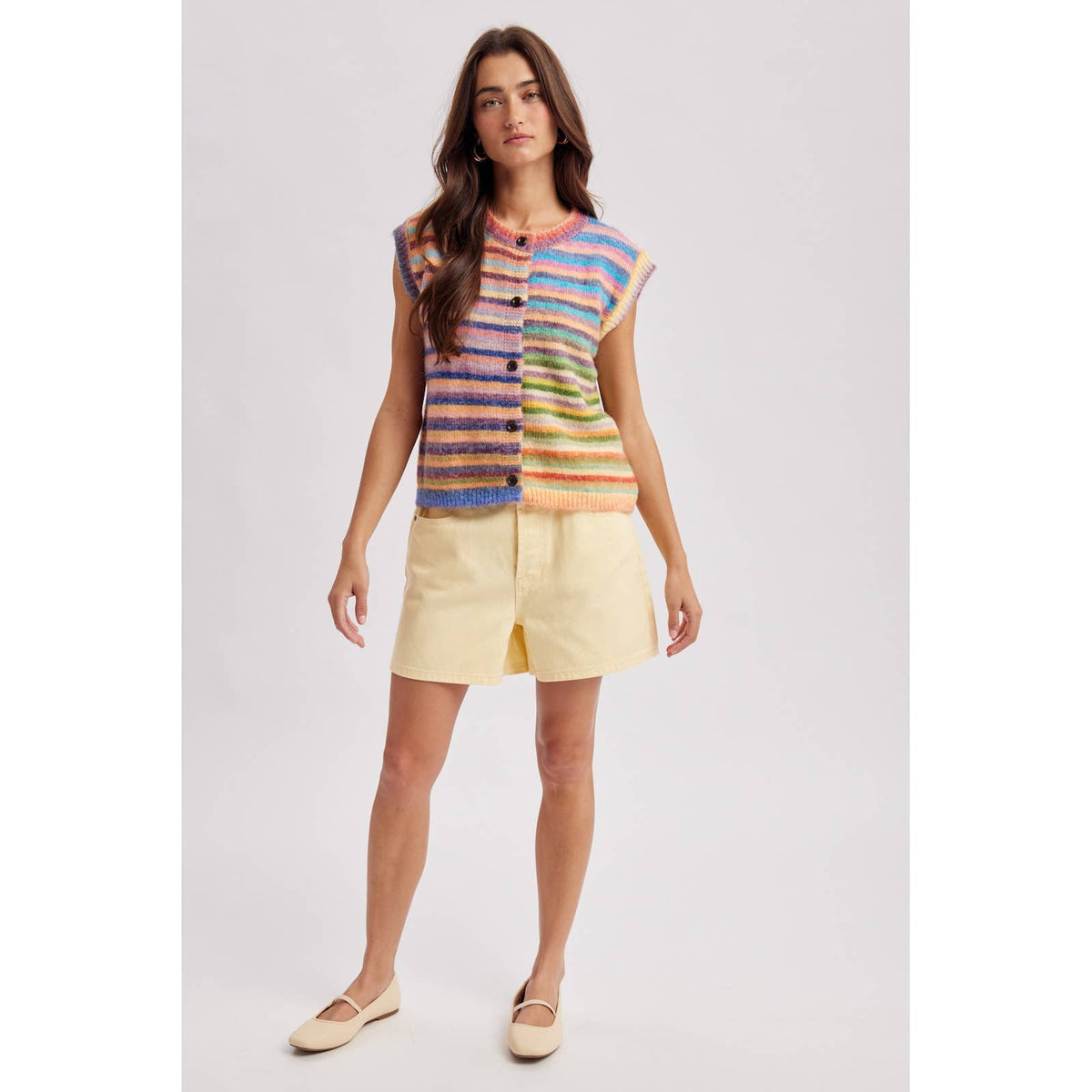 RAINBOW STRIPE SWEATER VEST