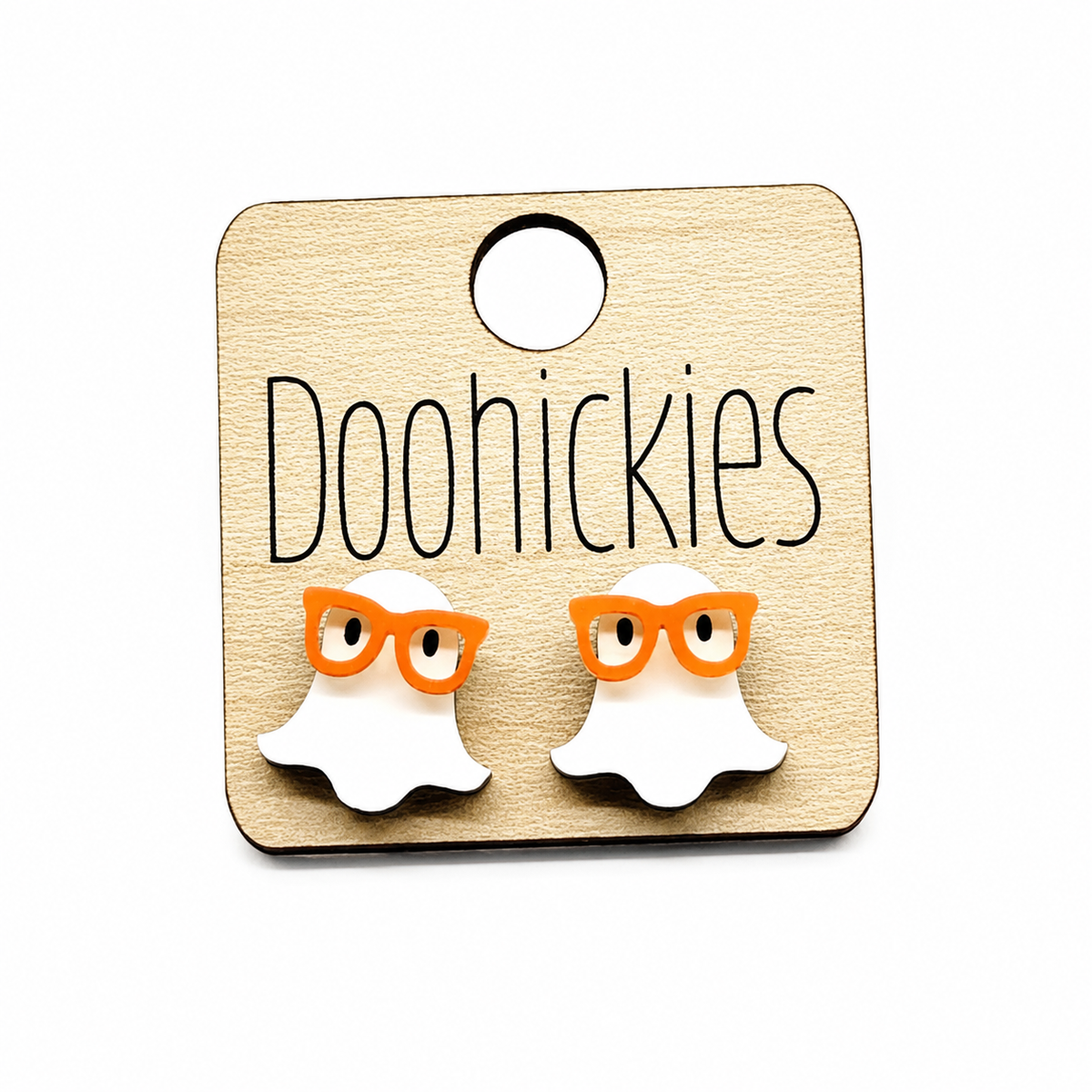 Nerdy Ghost Acrylic Studs - Halloween Earrings
