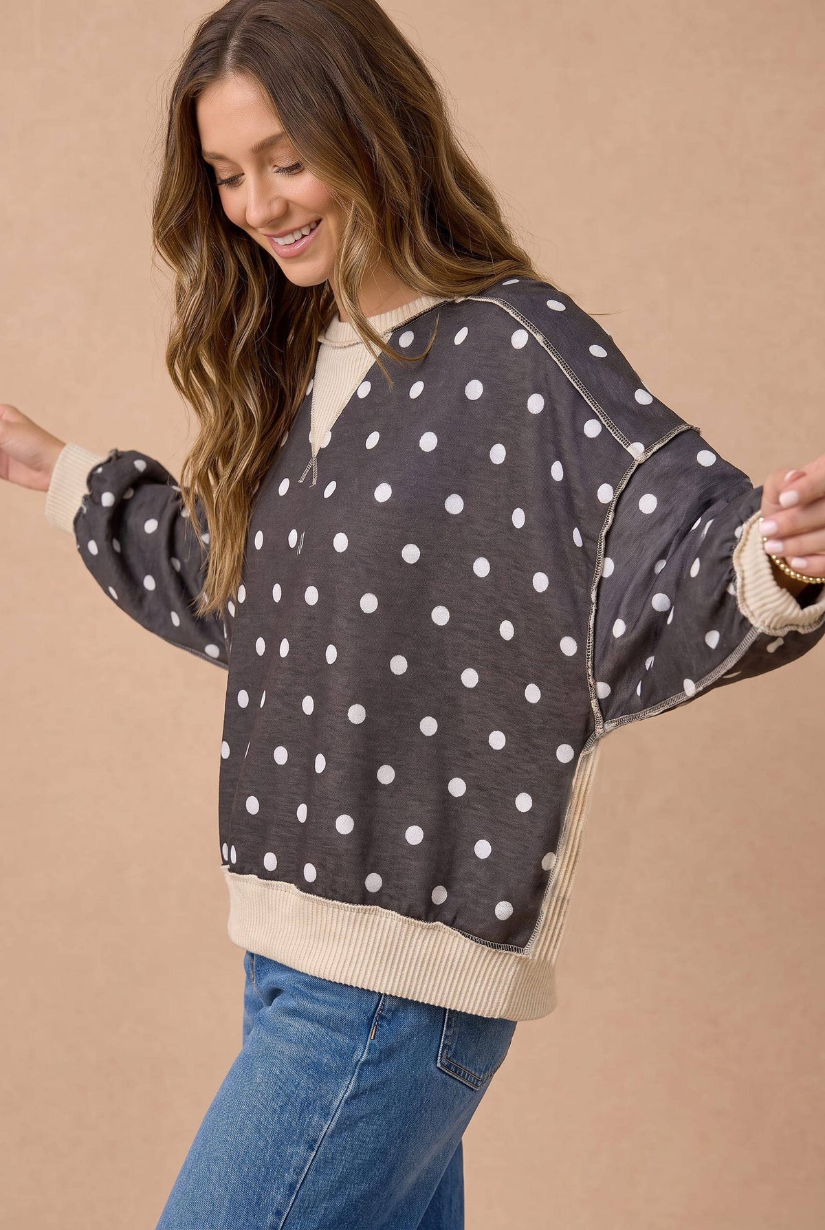 Oversized Polka Dot Pullover