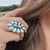 Turquoise Adjustable Double Band Ring