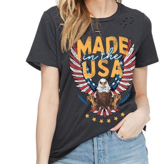 Black Made In USA Graphic Tee